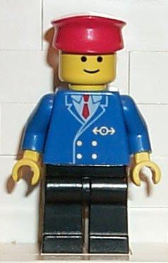 LEGO Minifigure-Railway Employee 1, Black Legs-Train-TRN045-Creative Brick Builders